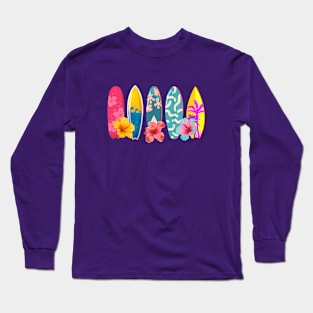 Surf's Up Boards & Flowers Long Sleeve T-Shirt